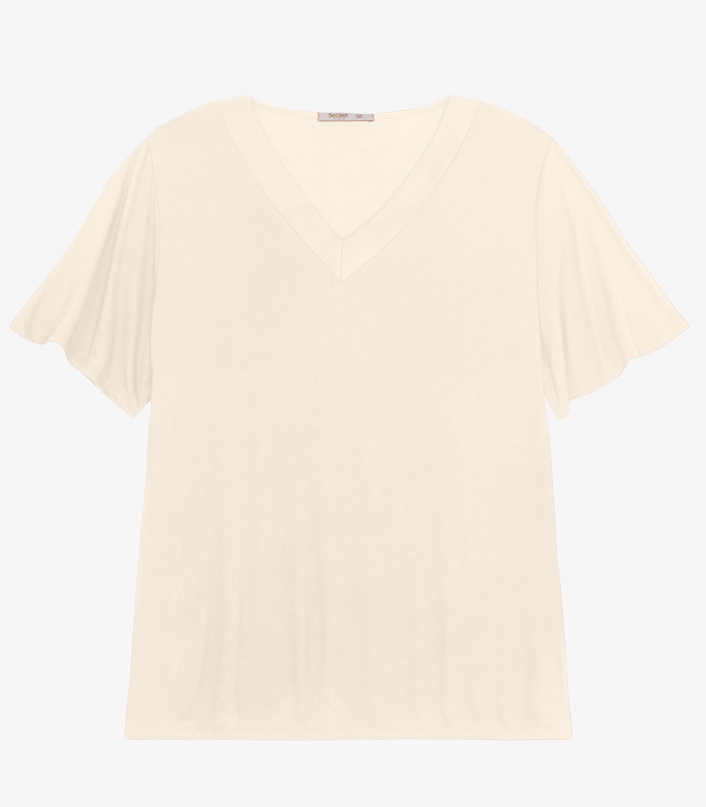 Blusa Visco Tricot Plus Size Secret Glam Bege