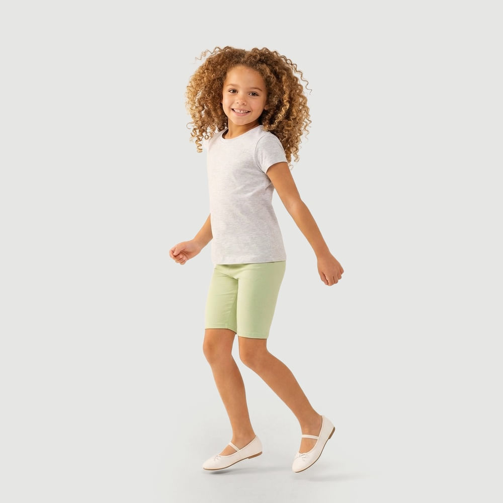 Bermuda Ciclista Infantil Lisa Verde - Yeapp