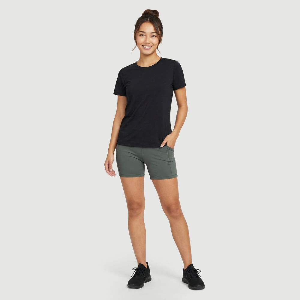 Short Feminino Curto com Bolso Lateral Liso Verde - Norton