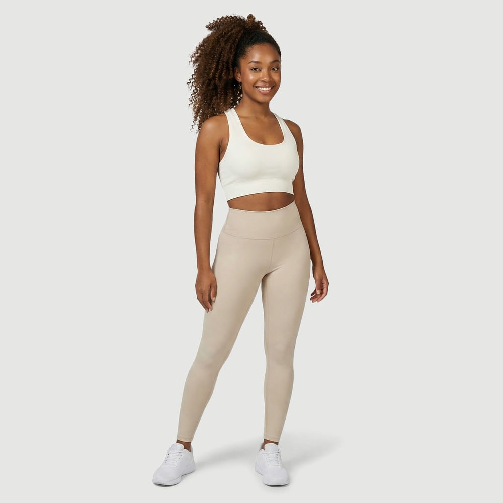 Top Feminino Nadador com Malha Canelada Creme - Norton