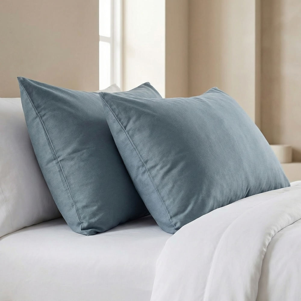 Par de fronhas liso azul jeans - Pernambucanas Casa
