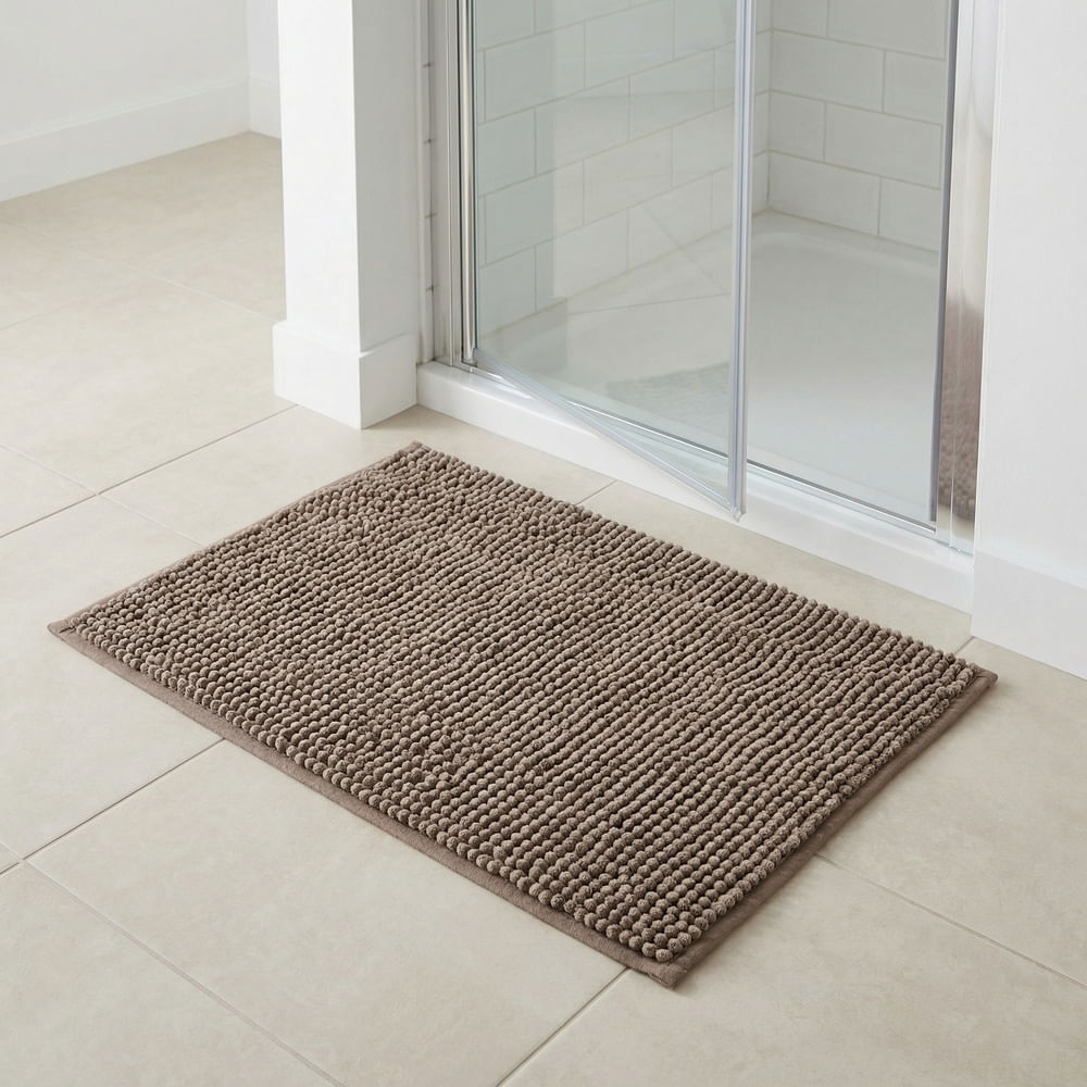Tapete de Banheiro 38 x 58 cm Retangular Popcorn Texturizado Bege - Pernambucanas Casa