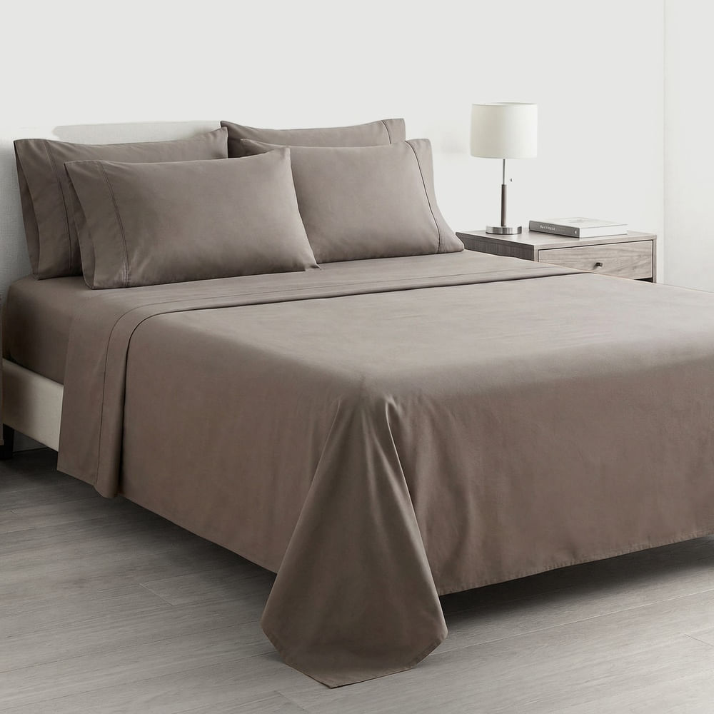 Jogo De Cama Casal Twill Cinza Escuro - Oliveira Lopes