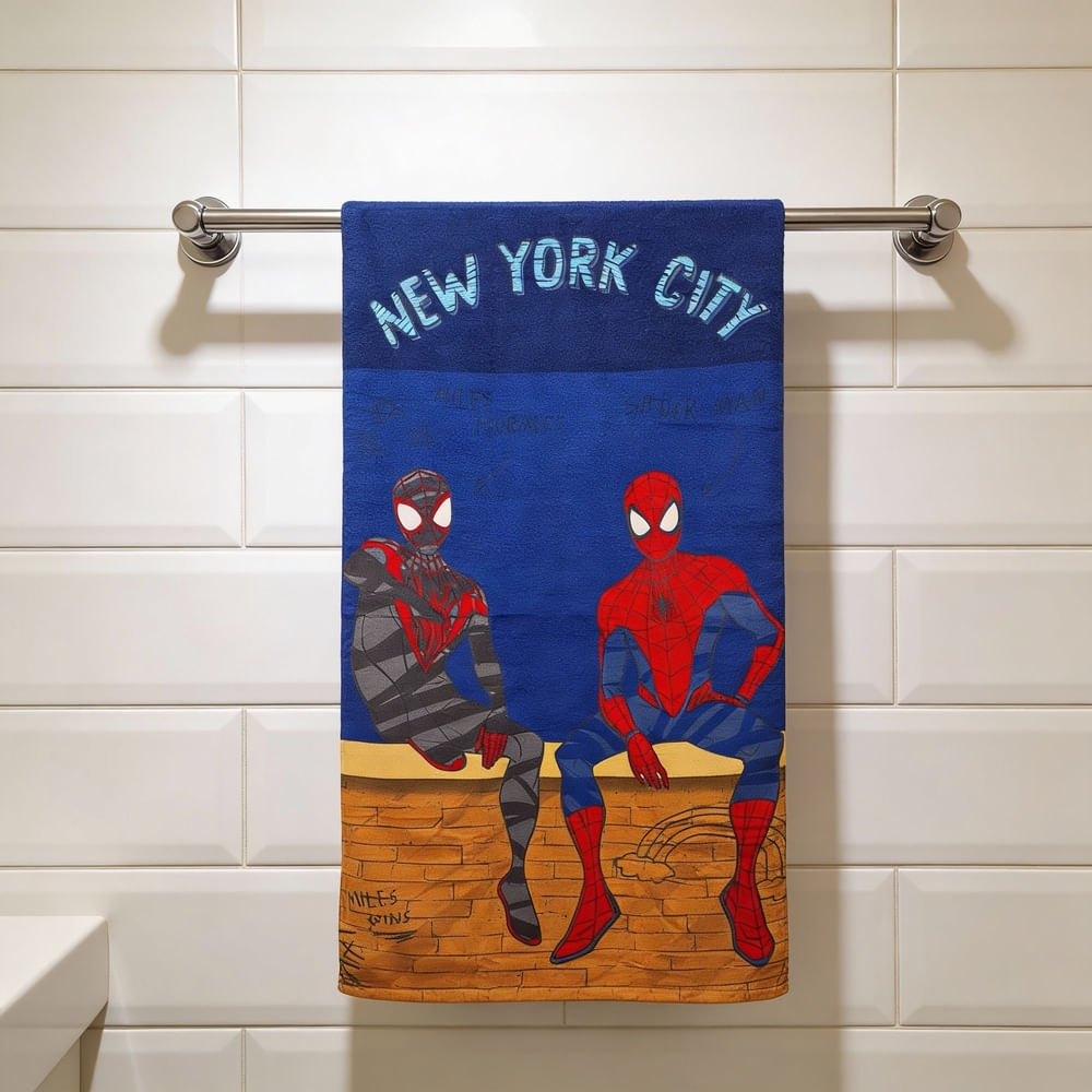 Toalha De Banho Aveludada Spider-Man Azul - Marvel