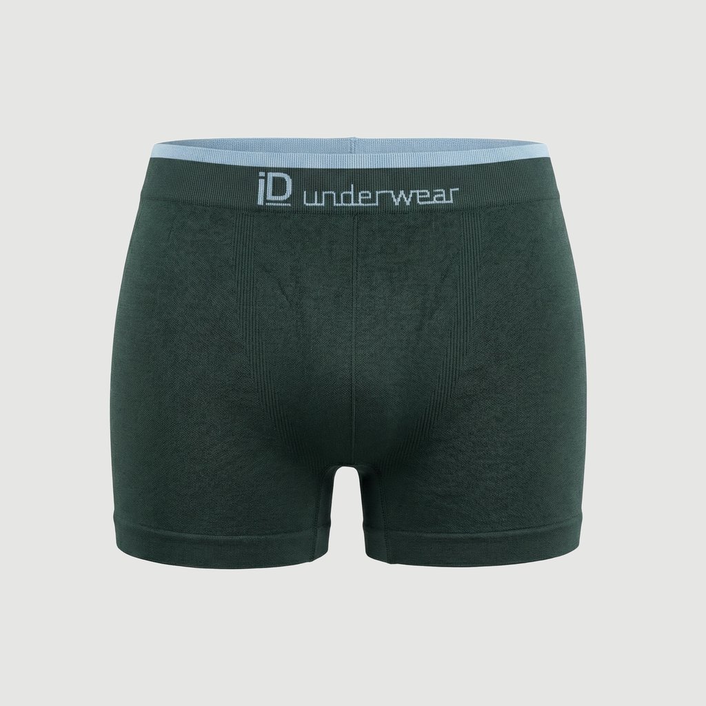Cueca Boxer Sem Costura Lisa Verde - Id Casual