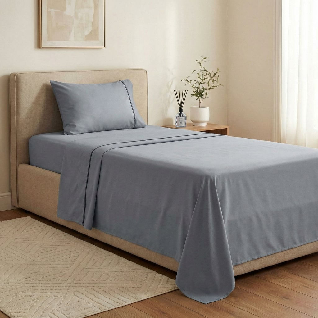 Jogo Cama Queen Twill Faixa Azul - Pernambucanas Casa