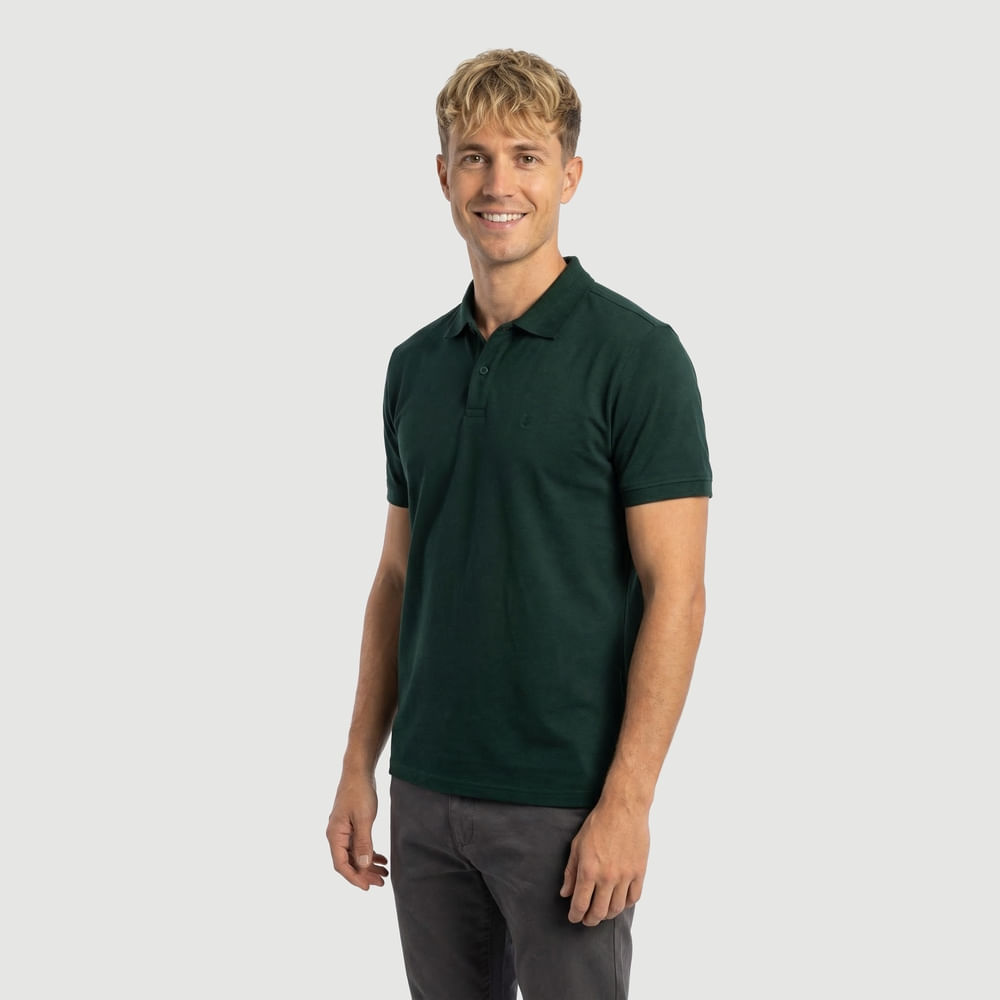 Polo Verde Liso Id Basic