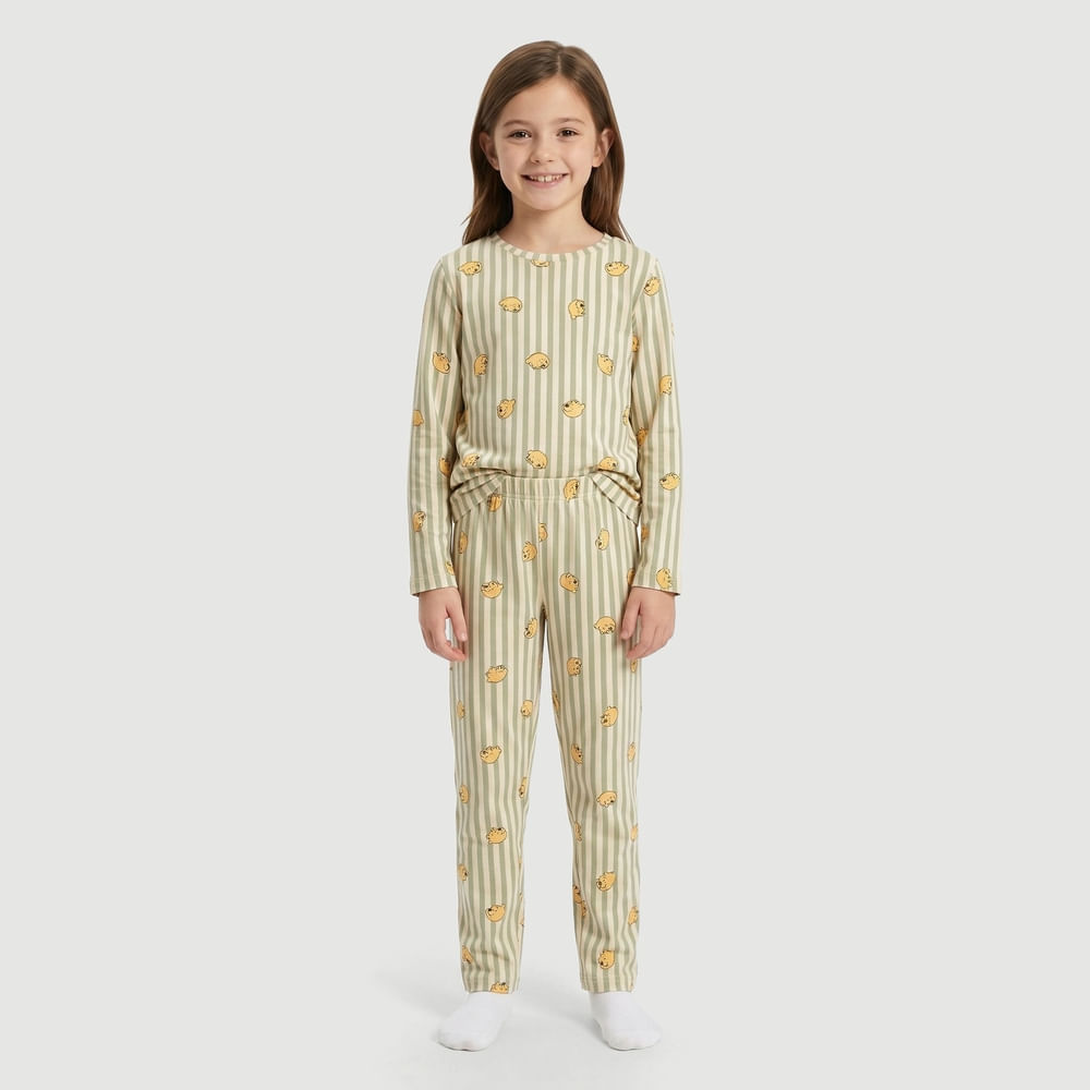 Pijama Infantil Manga Longa Disney Pooh Soft