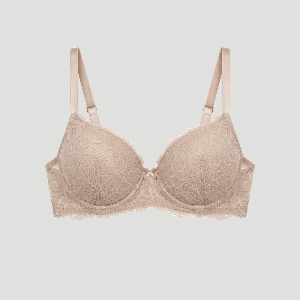 Sutiã Top Renda Uniq Liso Nude Feminino
