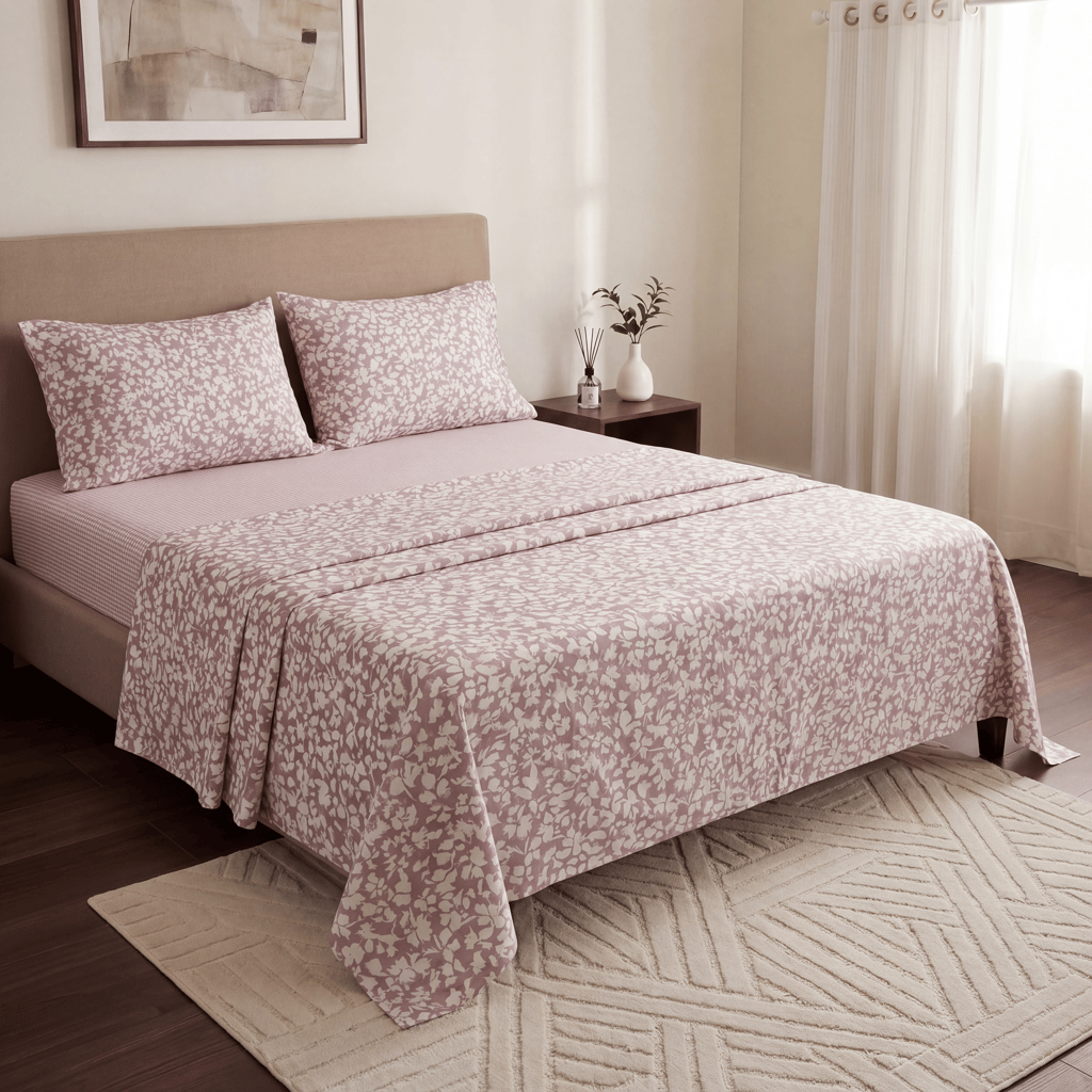 Jogo de Cama Queen 4 Peças Microfibra Floral