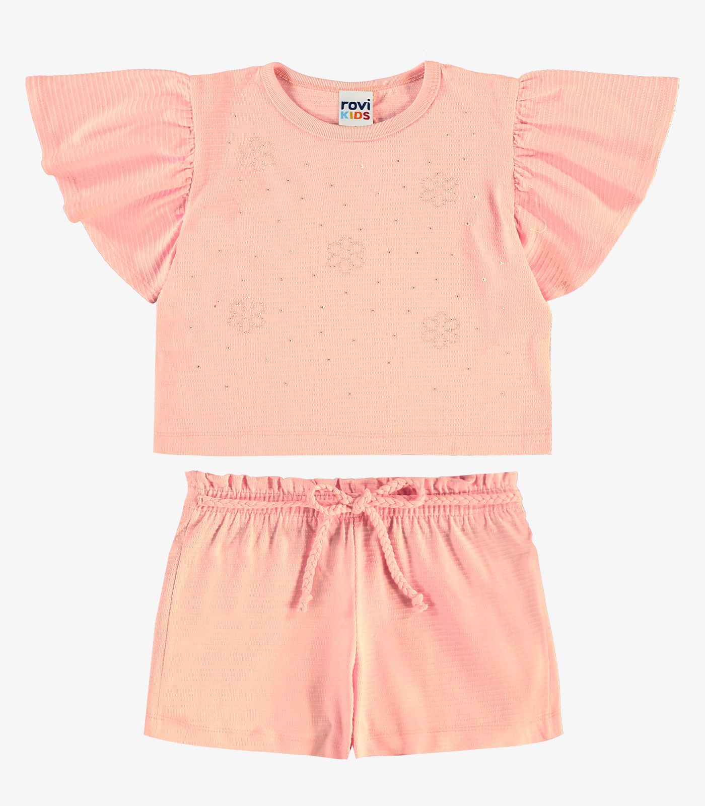 Conjunto Blusa Com Shorts Infantil Rovi Kids Rosa