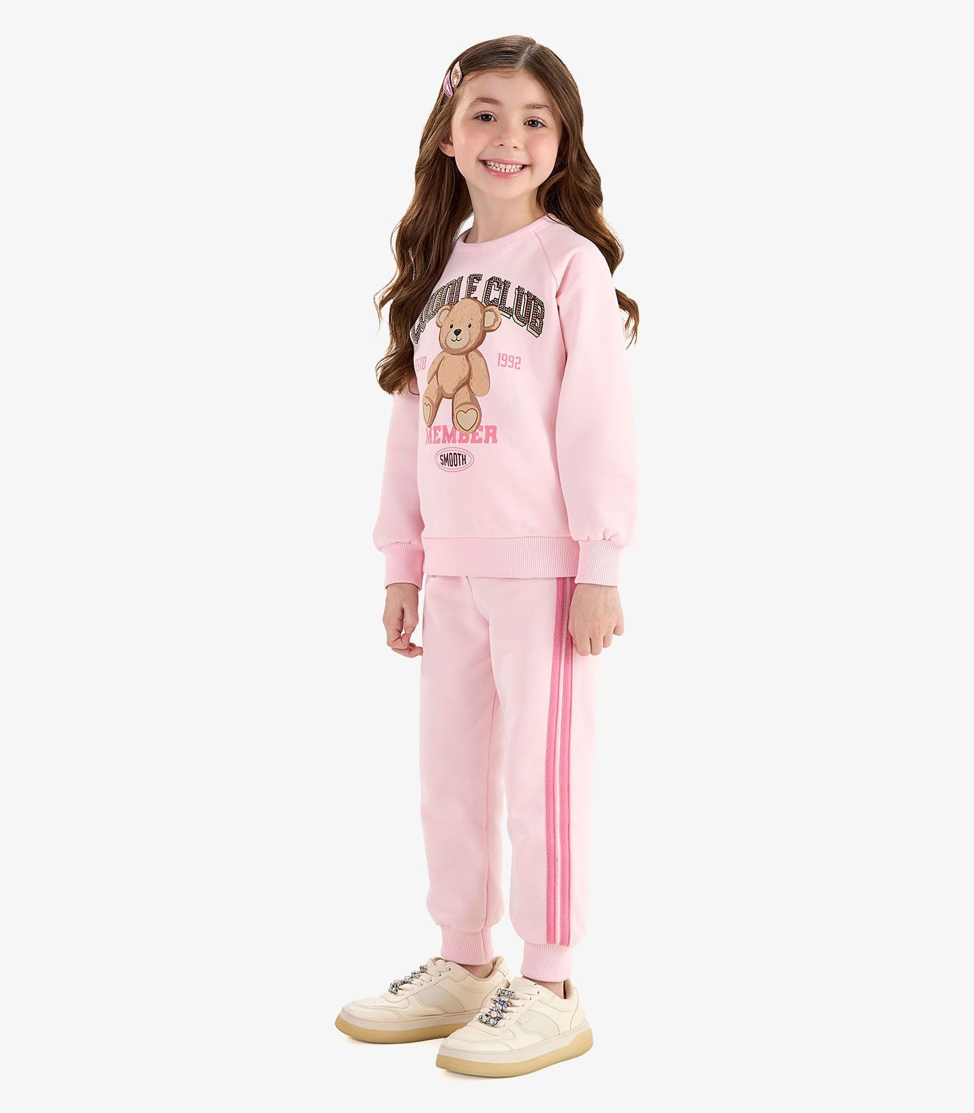 Conjunto Blusão com Legging Moletom Rovi Kids Rosa