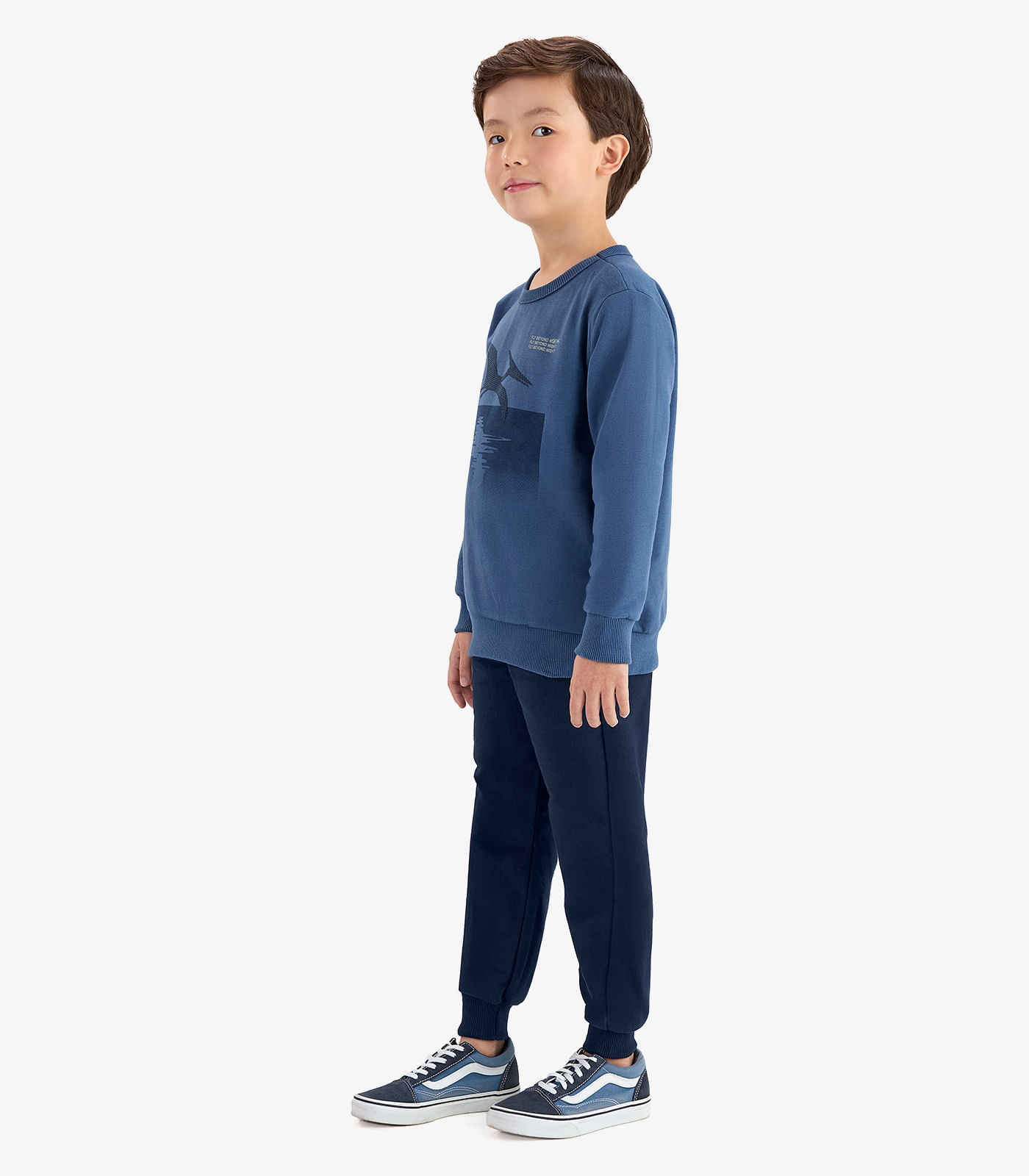 Conjunto Blusão e Calça Moletom Rovi Kids Azul