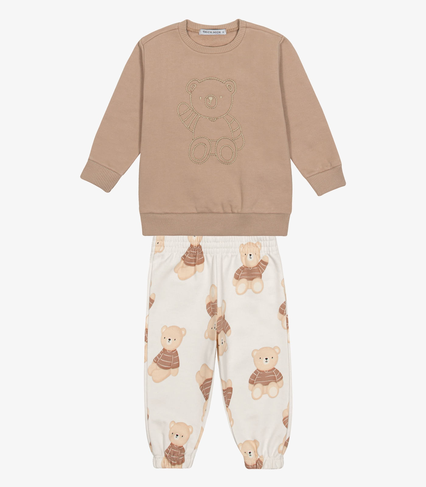 Conjunto Blusão Com Calça Moletom Felpa Trick Nick Marrom