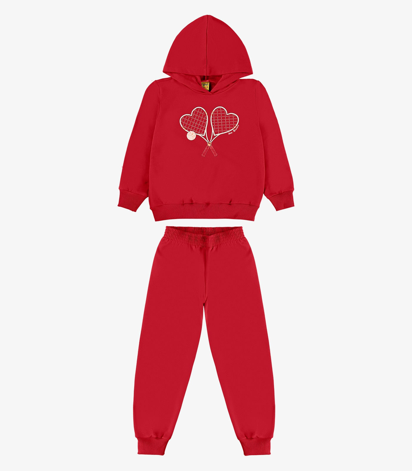 Conjunto Blusão com Calça Moletom Rovi Kids Vermelho