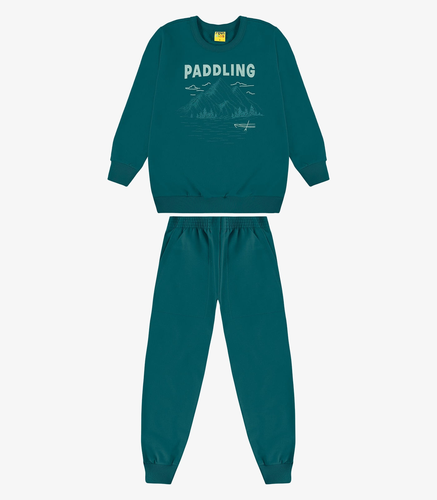 Conjunto Blusão e Calça Moletom Rovi Kids Verde