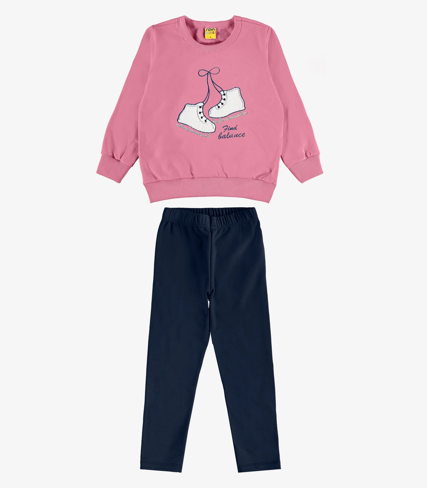 Conjunto Blusão Com Legging Molecotton Rovi Kids Rosa