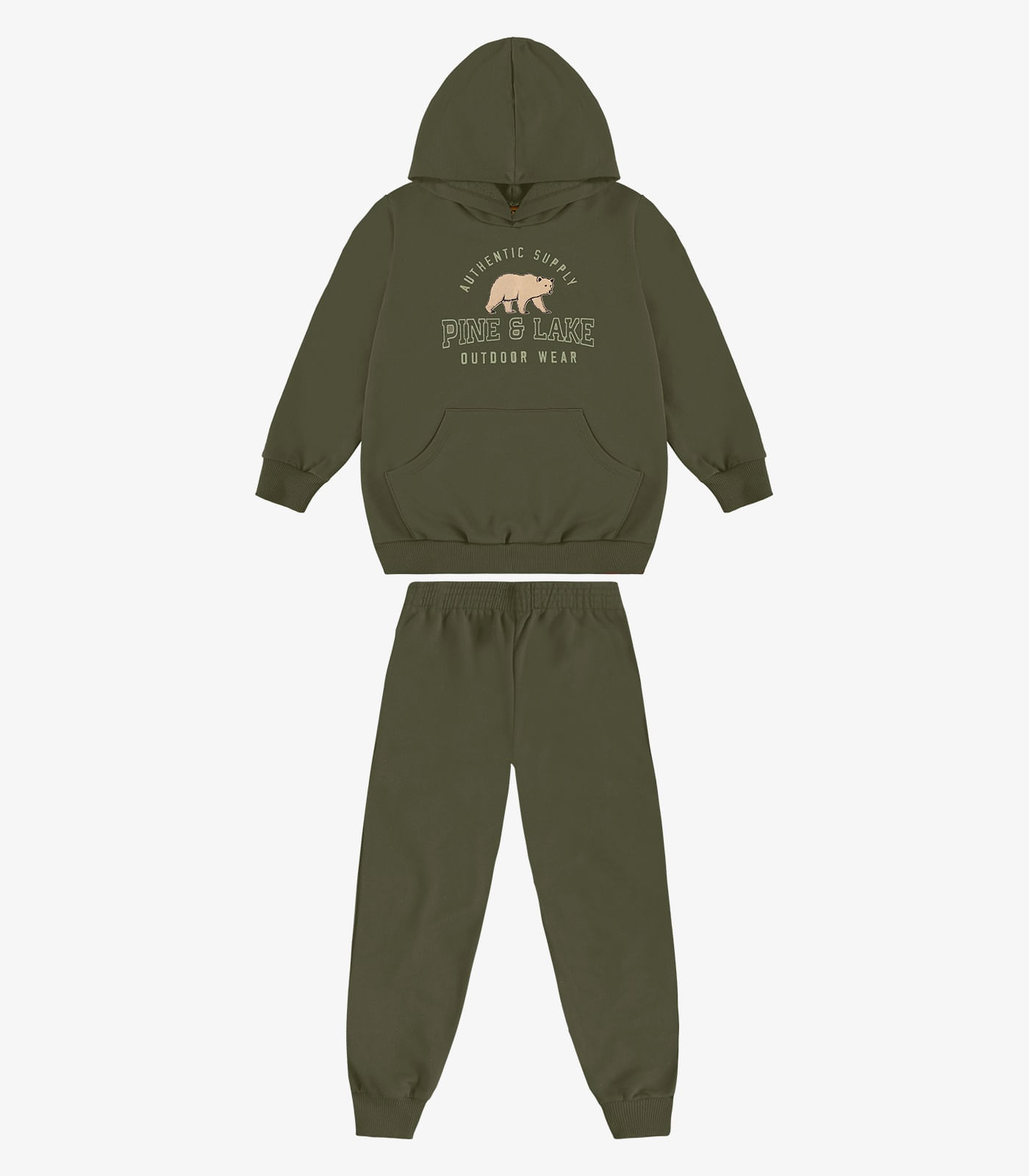 Conjunto Blusão de Capuz e Calça Moletom Rovi Kids Verde