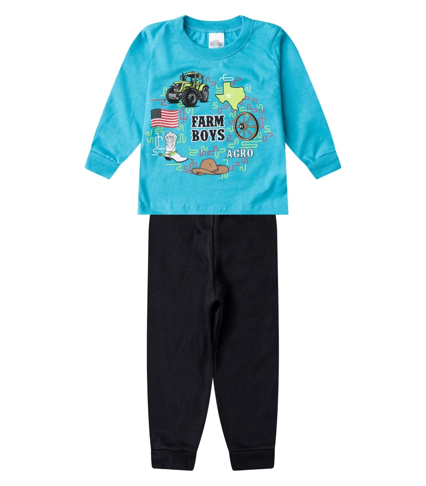 Conjunto Menino Blusa Longa E Calça Select Azul