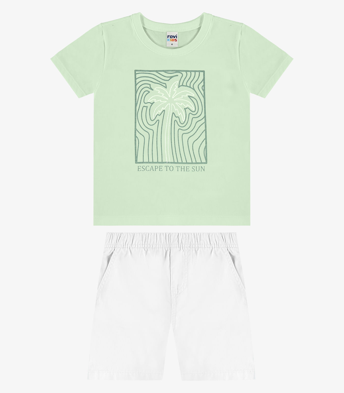 Conjunto Camiseta Com Bermuda Infantil Rovi Kids Verde