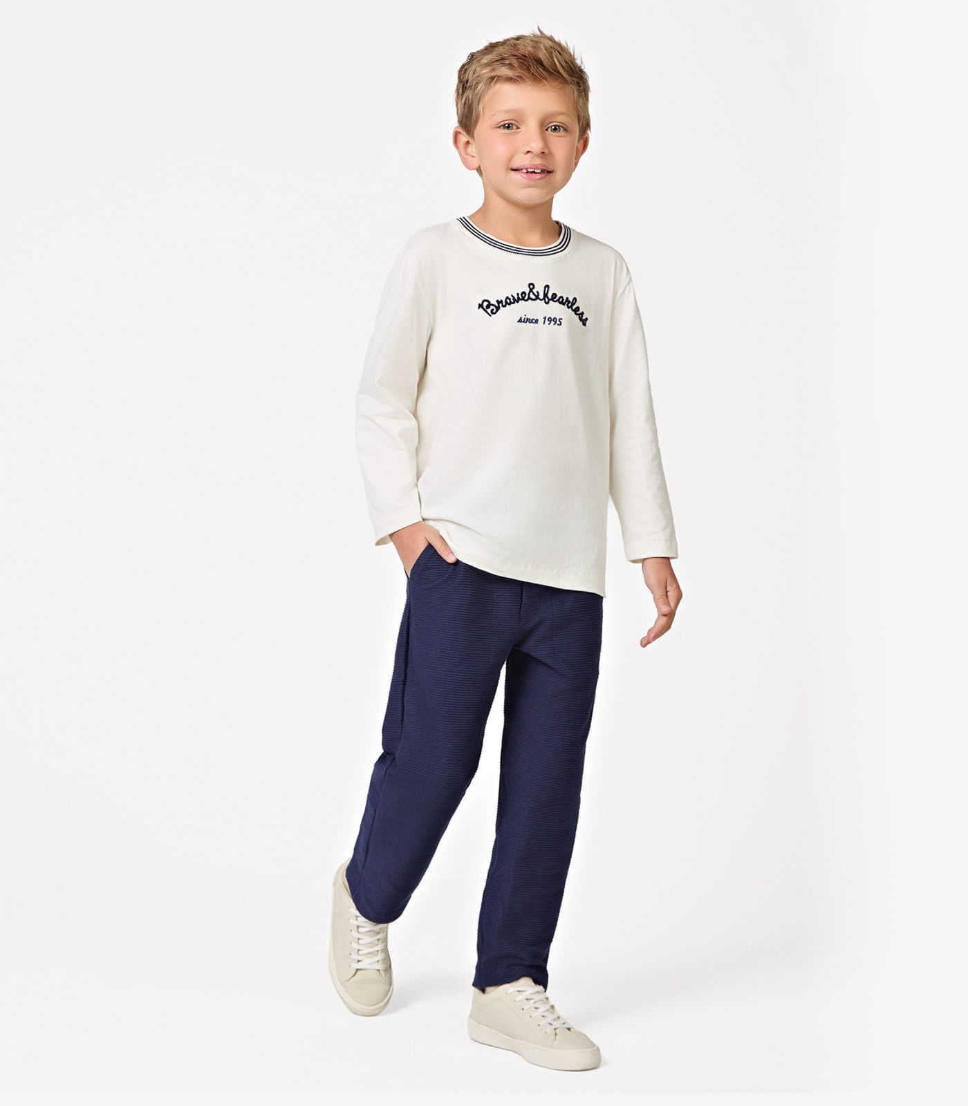 Conjunto Camiseta com Calça Masculino Trick Nick Bege