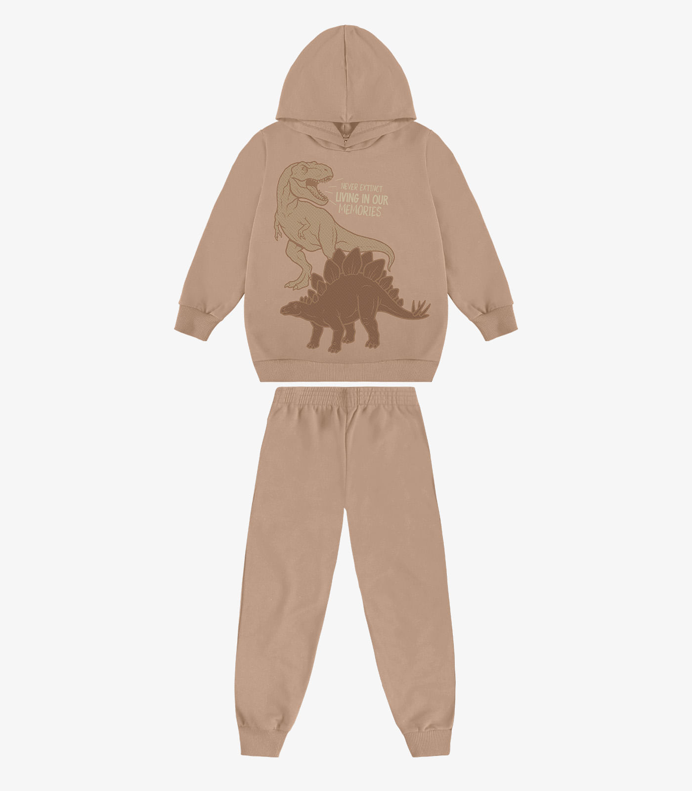 Kit Conjunto Blusão Com Capuz E Calça Rovi Kids Marrom