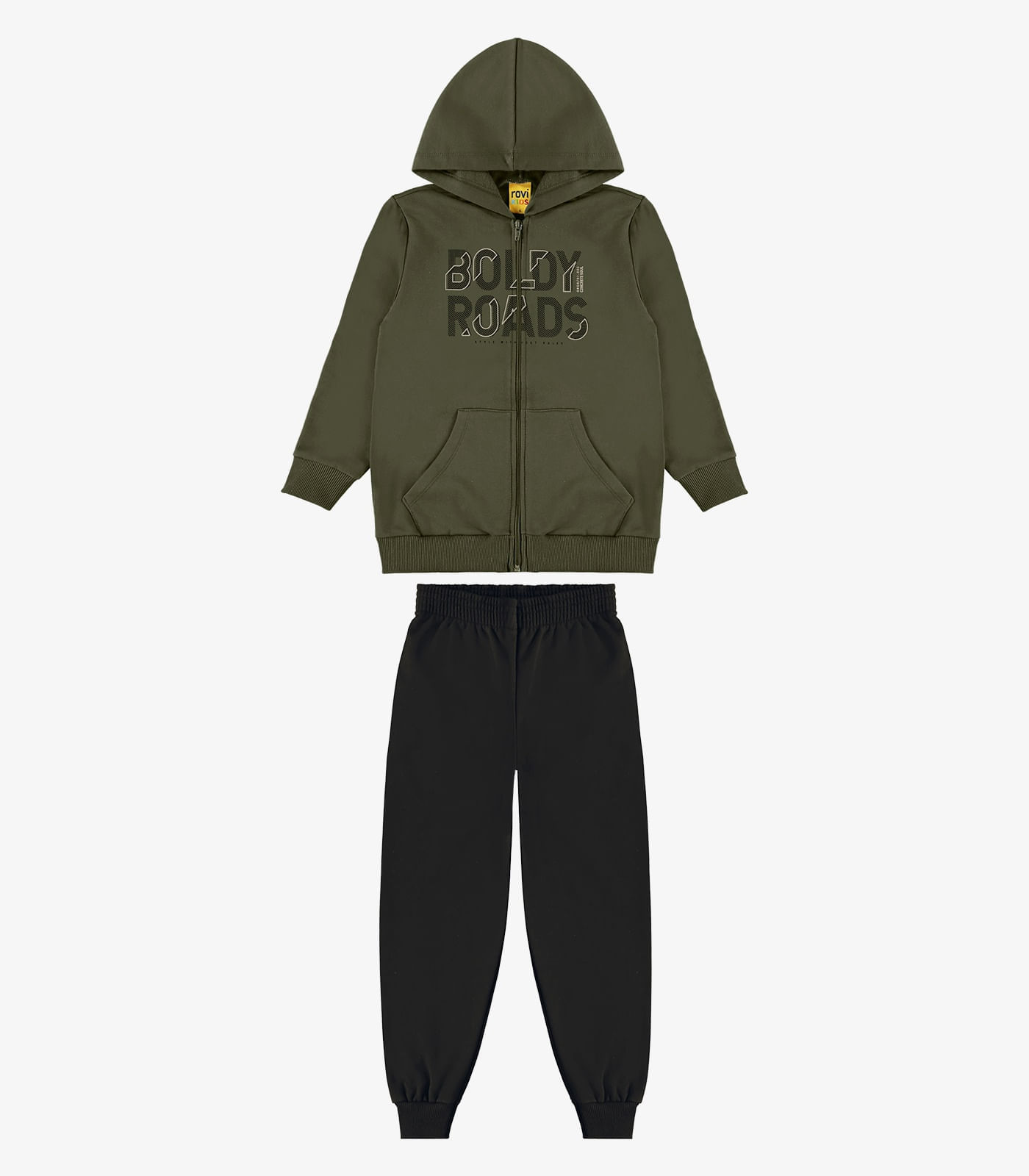 Conjunto Jaqueta Capuz e Calça Moletom Rovi Kids Verde