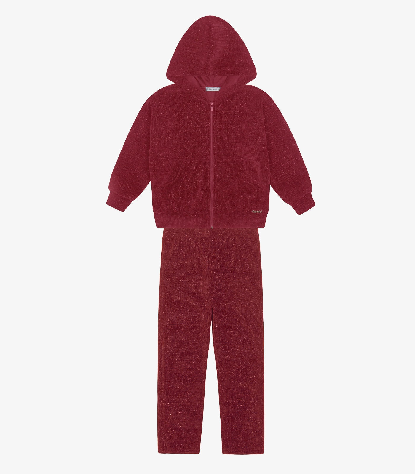 Conjunto Jaqueta Com Capuz e CalçaTrick Nick Vermelho