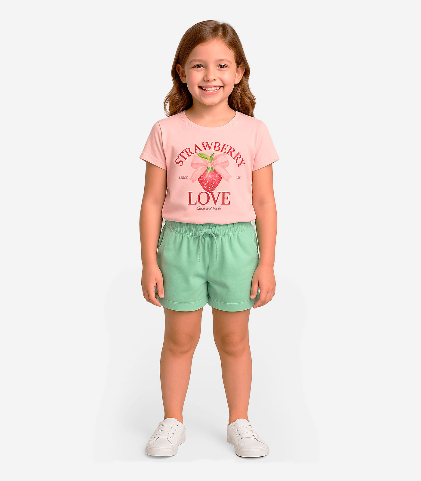 Conjunto Infantil Menina Blusa Com Shorts Select Rosa