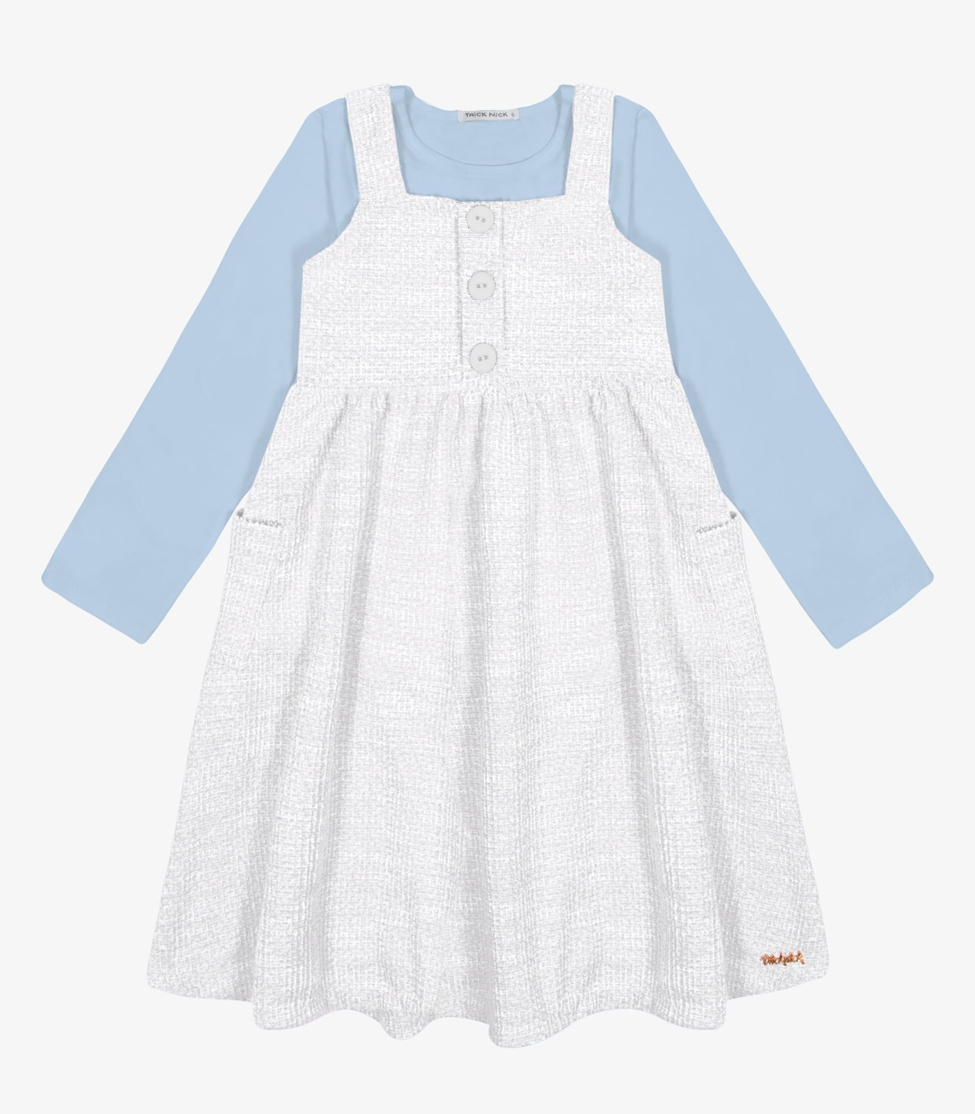 Conjunto Vestido com Blusa Feminino Trick Nick Branco