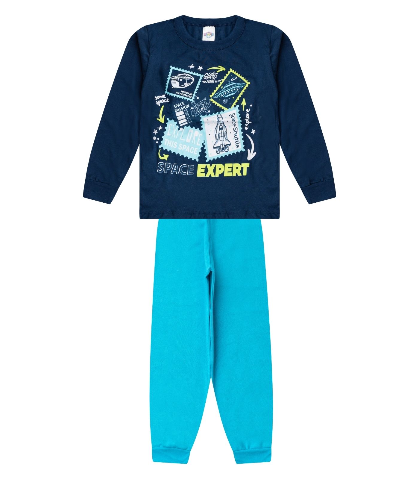 Conjunto Menino Blusa Longa E Calça Select Azul