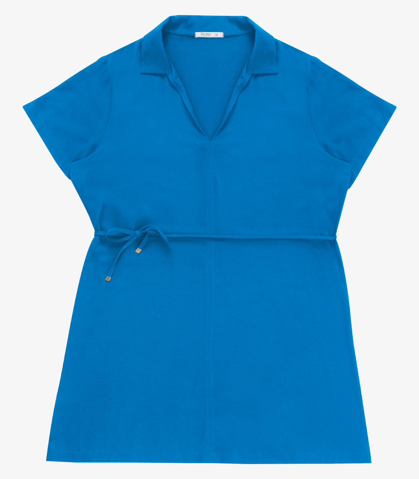 Vestido Feminino Curto Viscose Sarjada Secret Glam Azul