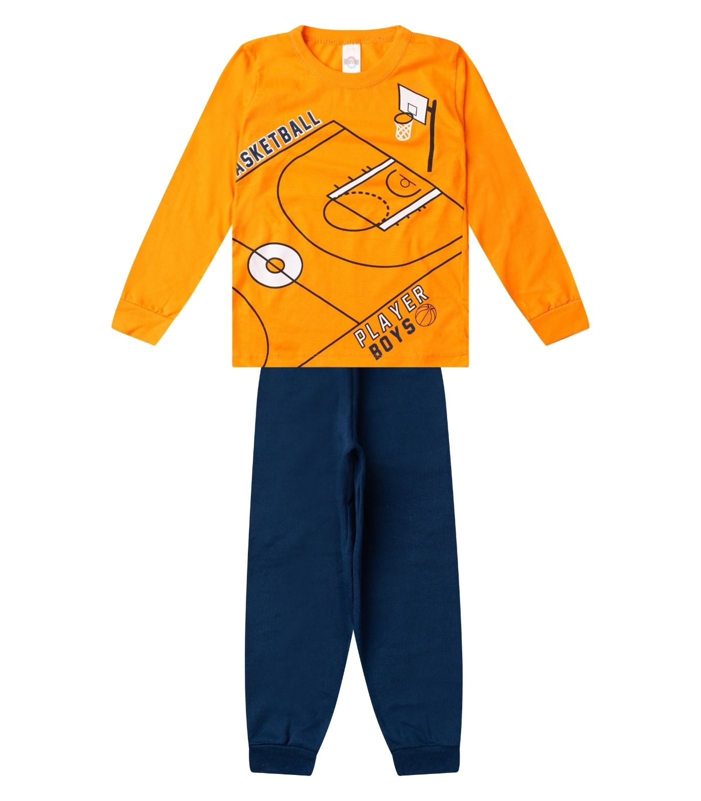 Conjunto Menino Blusa Longa E Calça Select Laranja