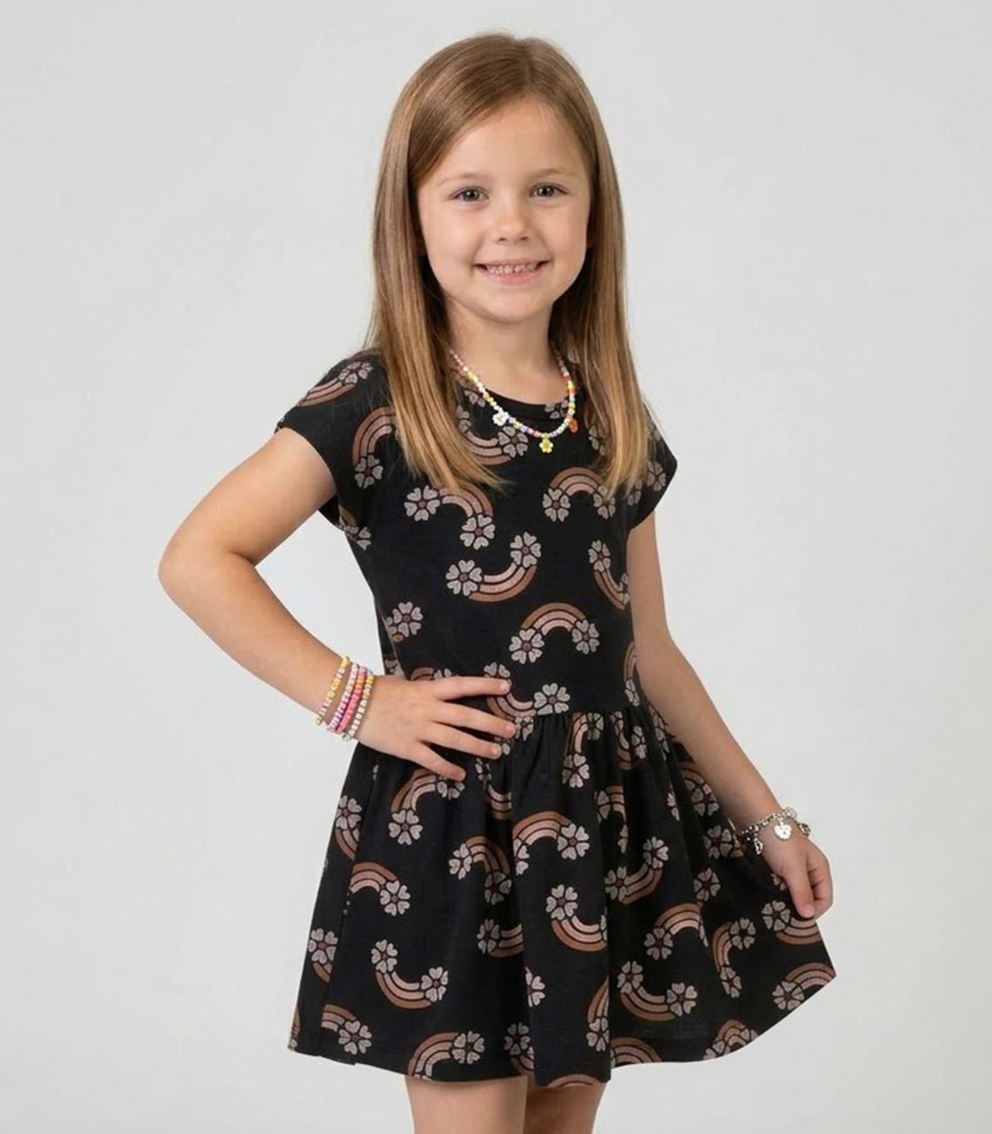 Vestido Infantil Estampado Select Preto