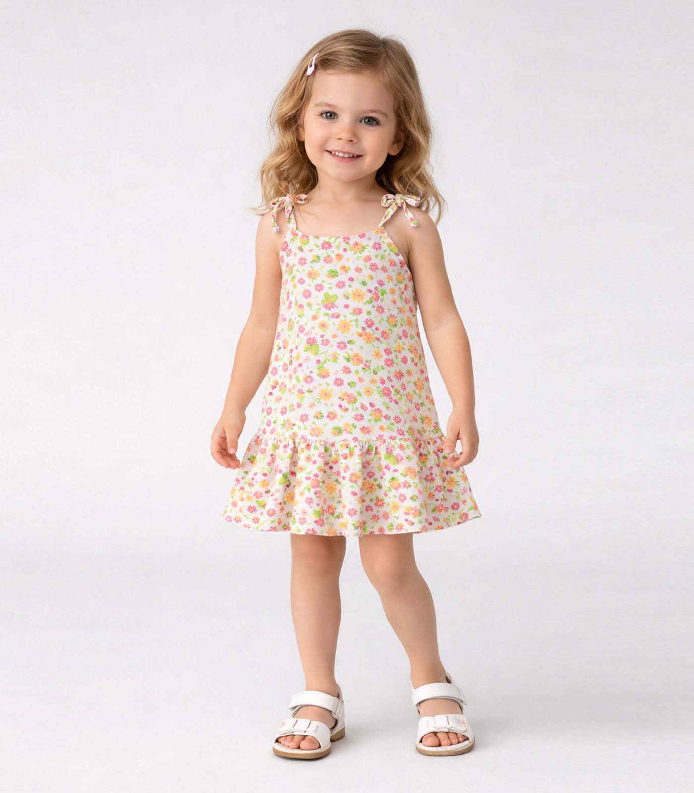 Vestido Infantil Alça Com Laço Nas Pontas Select Rosa