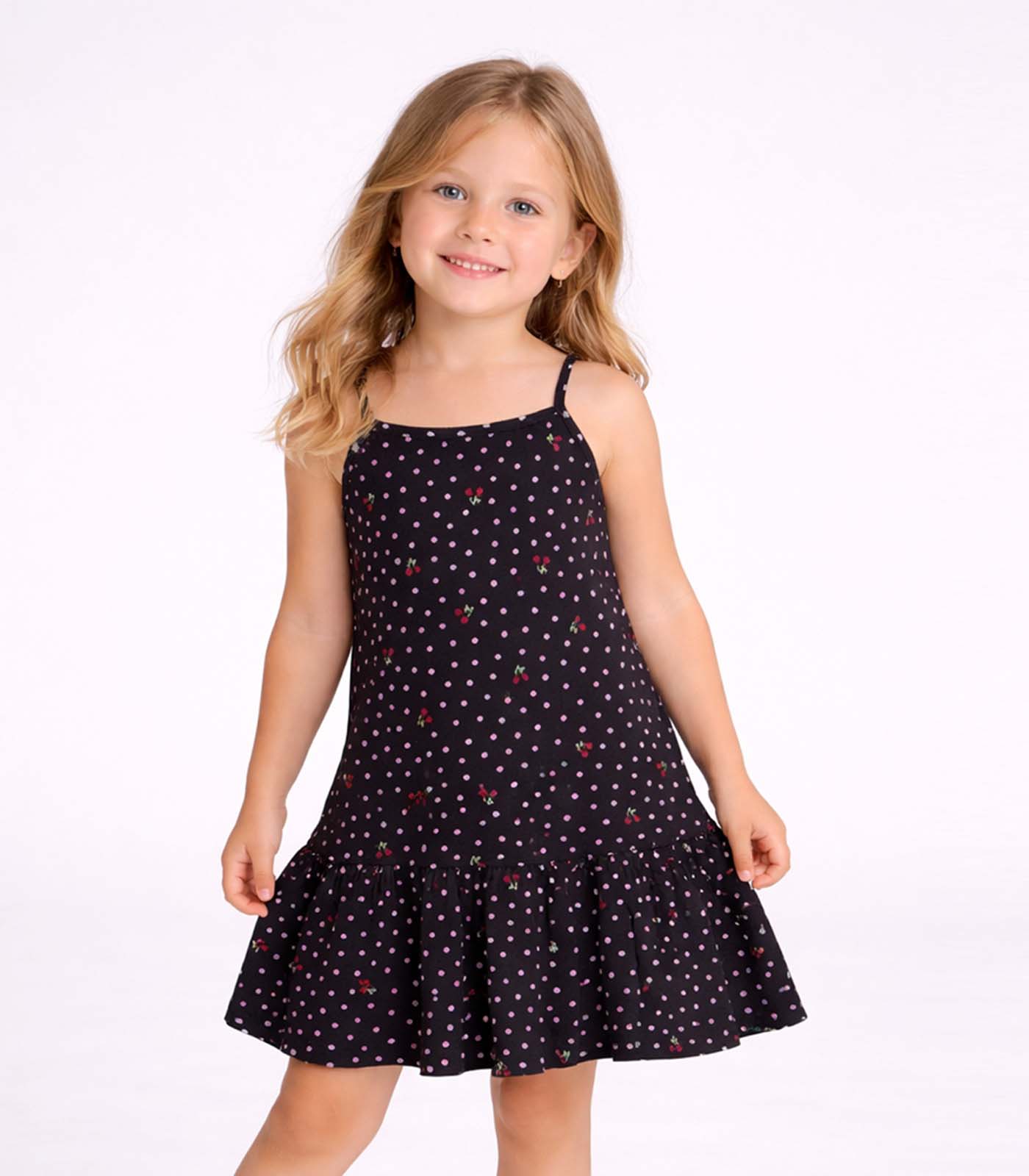 Vestido Infantil Com Alças E Babado Select Azul