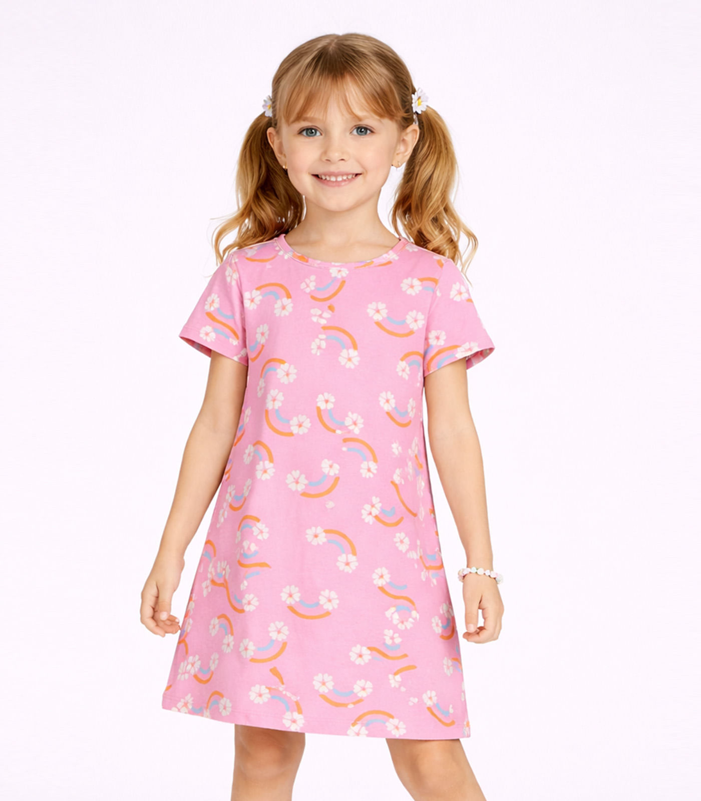 Vestido Infantil Estampado Select Rosa