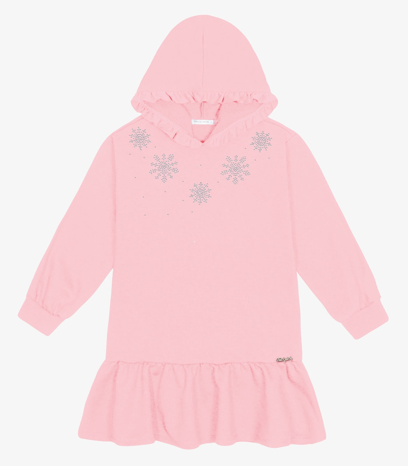 Vestido Manga Longo Feminino Trick Nick Rosa