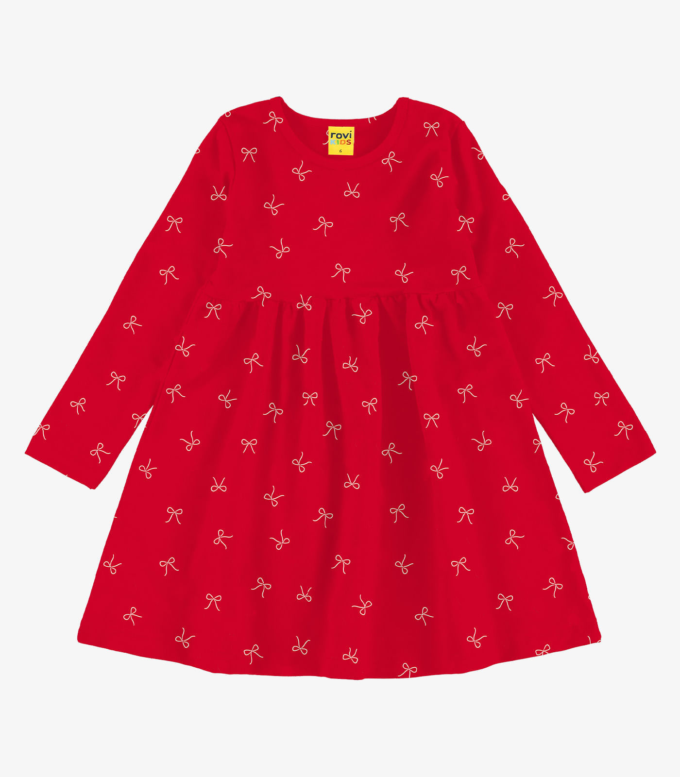Vestido Manga Longa Infantil Rovi Kids Vermelho