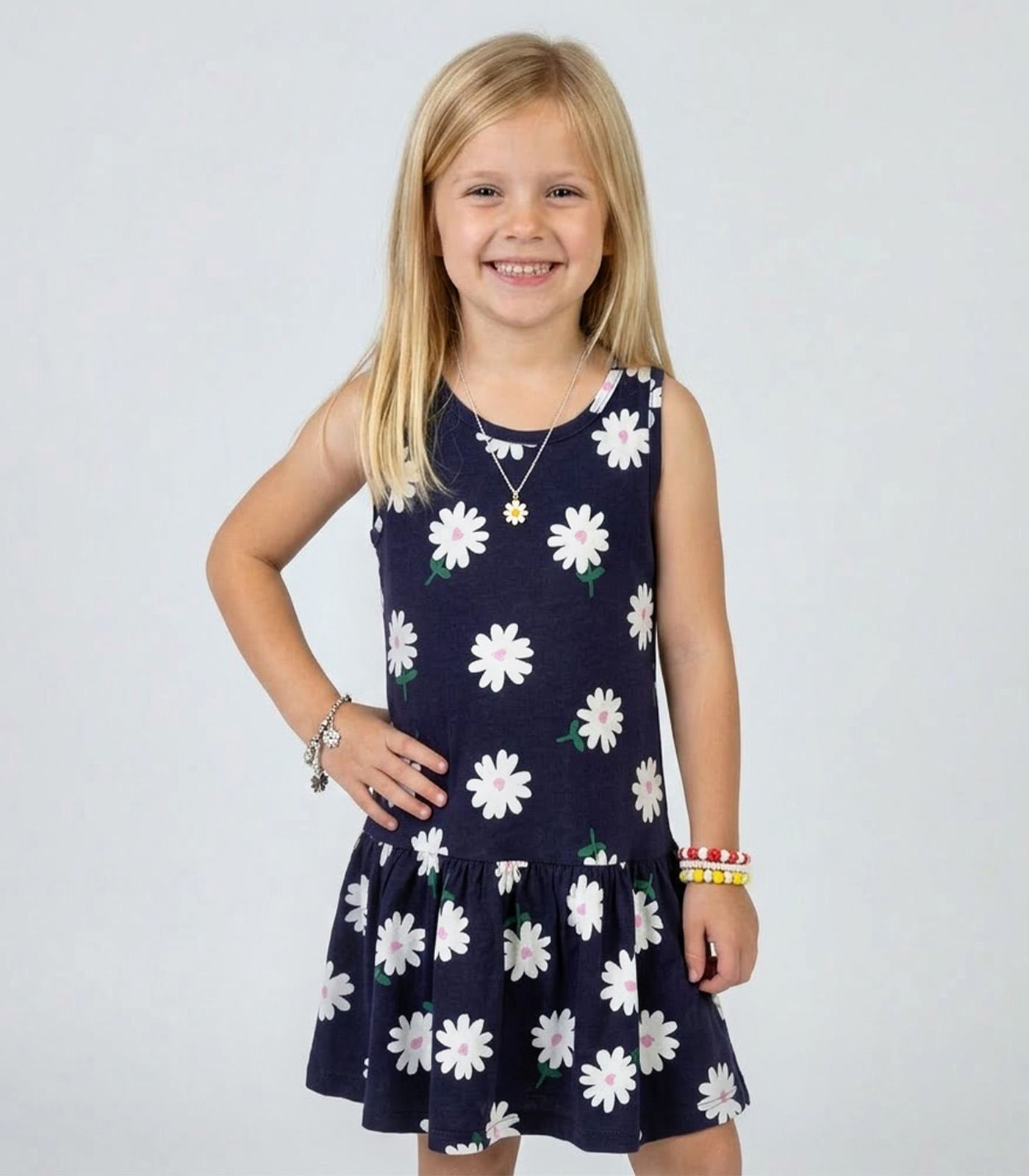 Vestido Infantil Com Decote Nas Costas Select Azul