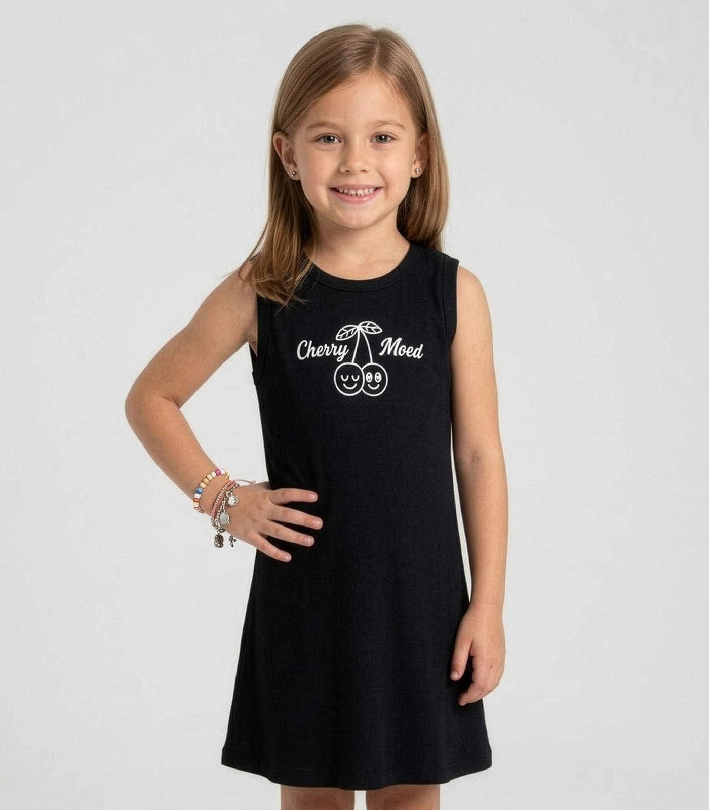 Vestido Infantil Com Estampa Localizada Select Preto