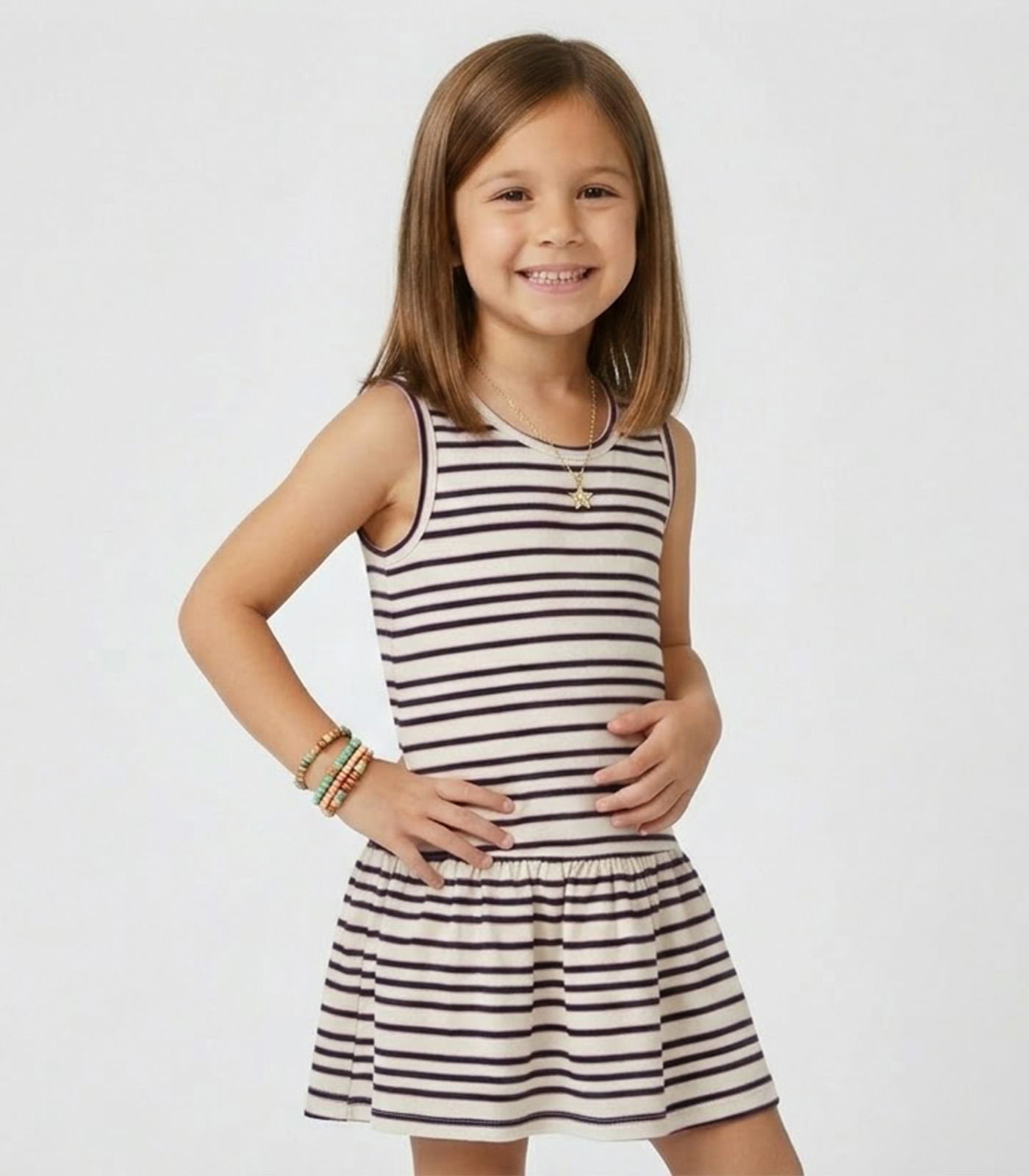 Vestido Infantil Com Decote Nas Costas Select Azul