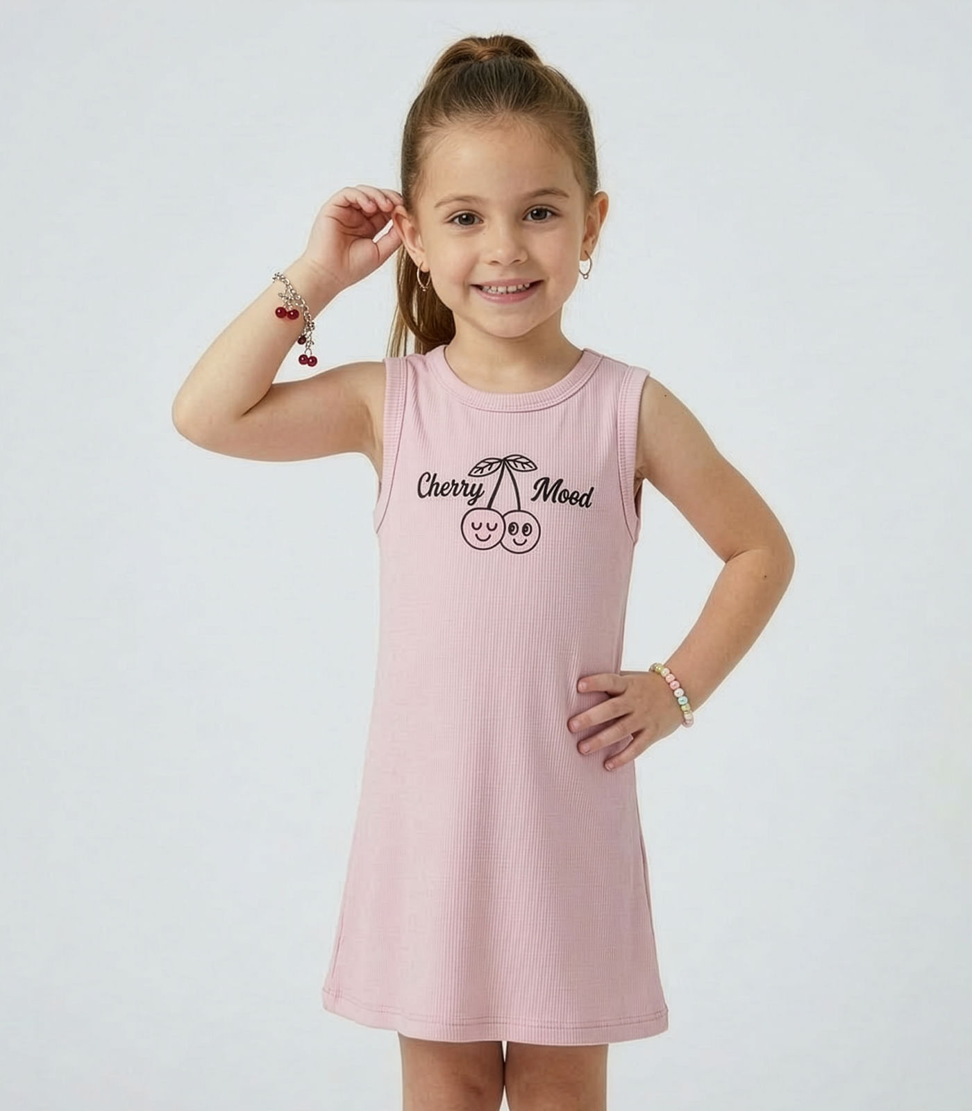 Vestido Infantil Com Estampa Localizada Select Rosa