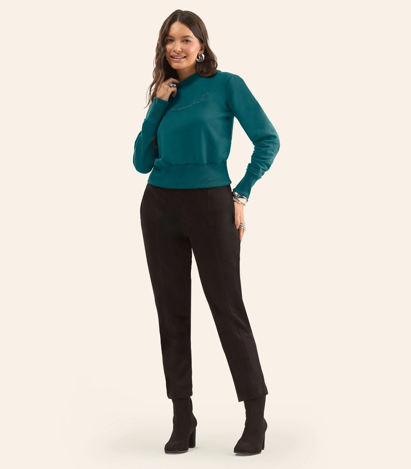 Blusão Feminino Com Bordado E Aplique Rovitex Verde