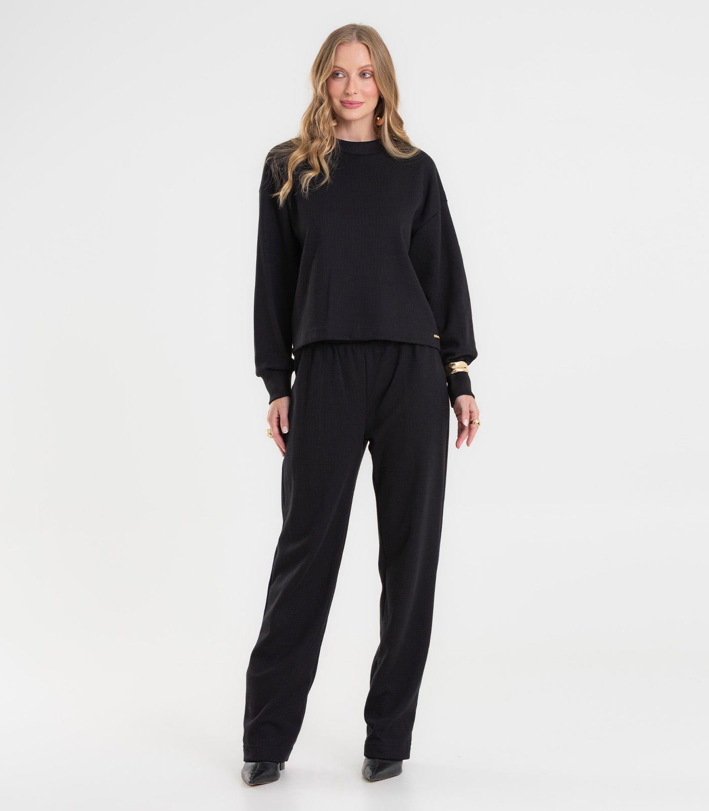 Conjunto Blusão Com Calça Feminino Rovitex Preto