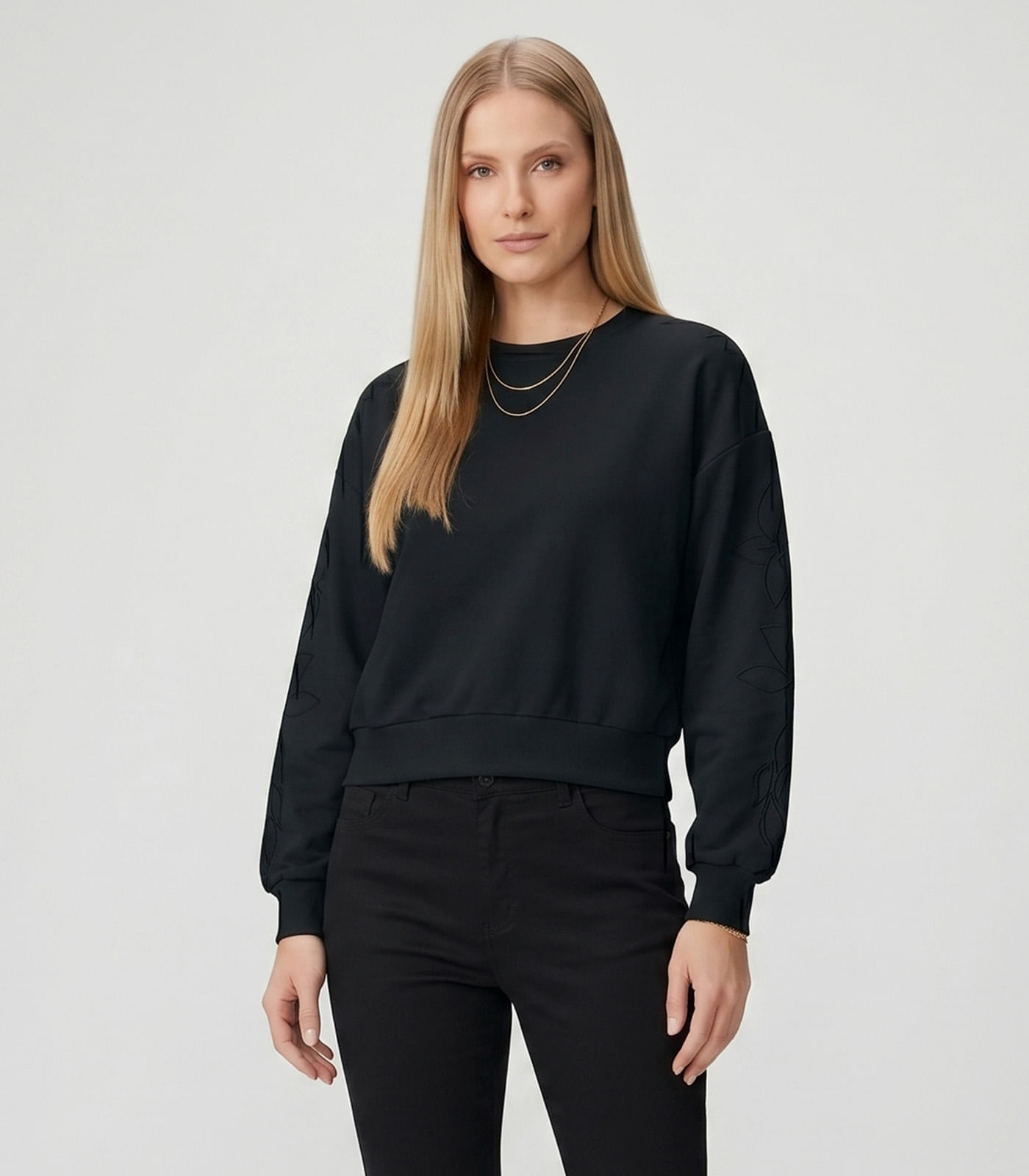 Blusão Feminino Moletom Felpado Endless Preto