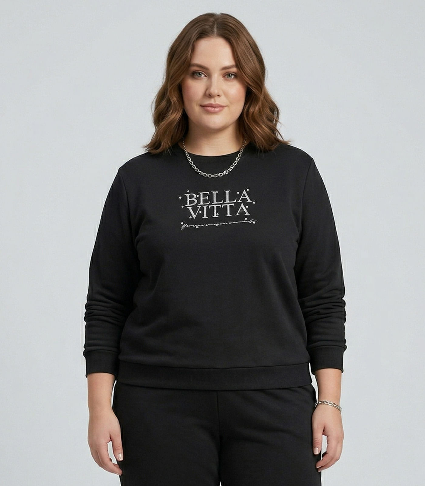 Blusão Feminino Plus Size Secret Glam Preto
