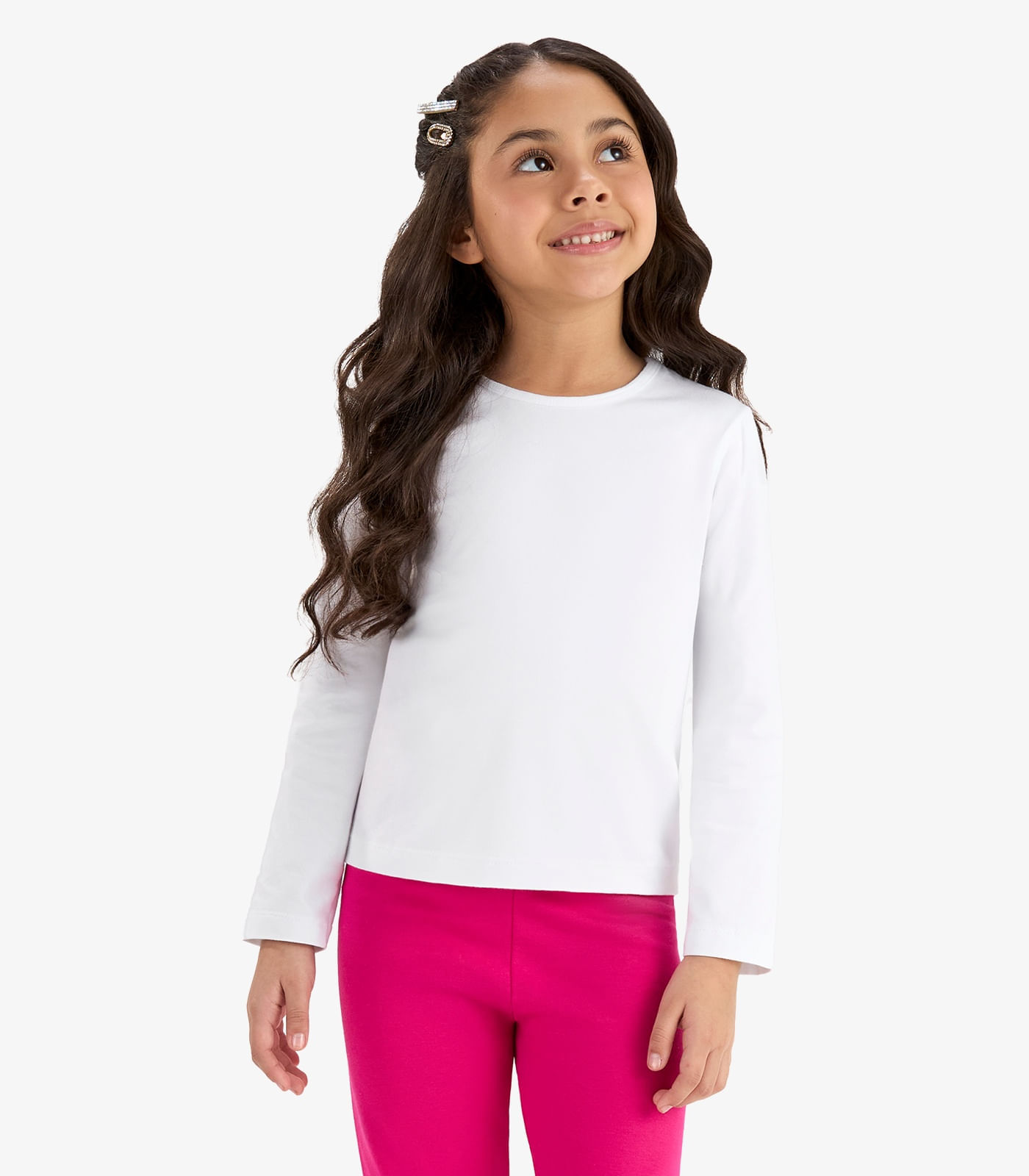 Blusa Manga Longa Infantil Feminina Rovitex Kids Branco