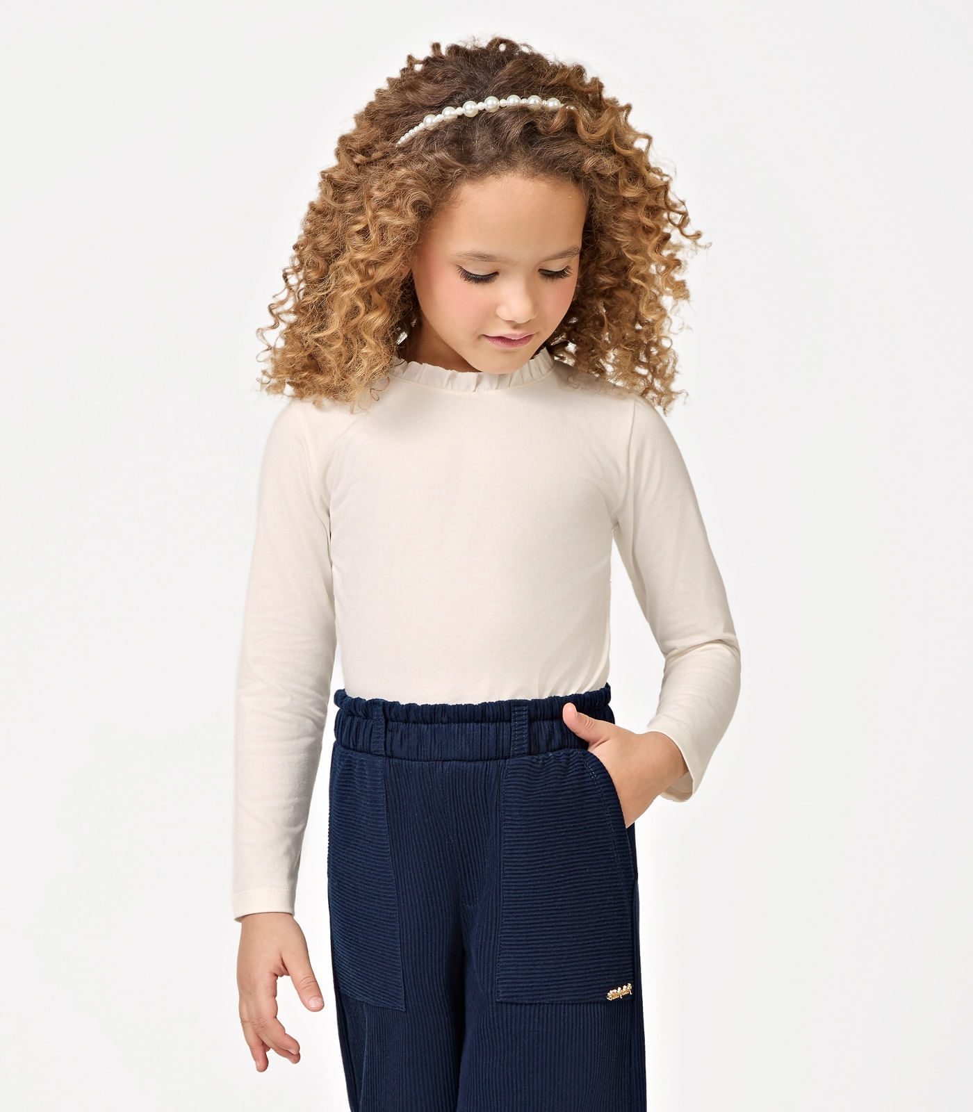 Blusa Manga Longa Feminina Trick Nick Bege