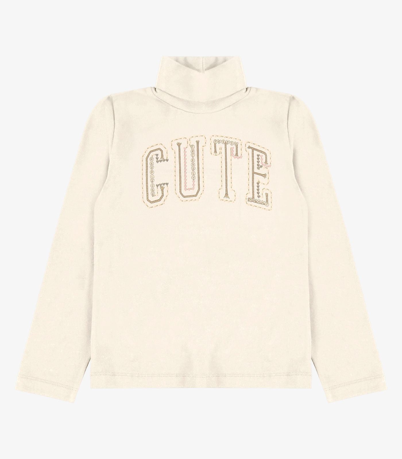 Blusa Manga Longa em Cotton Rovi Kids Bege